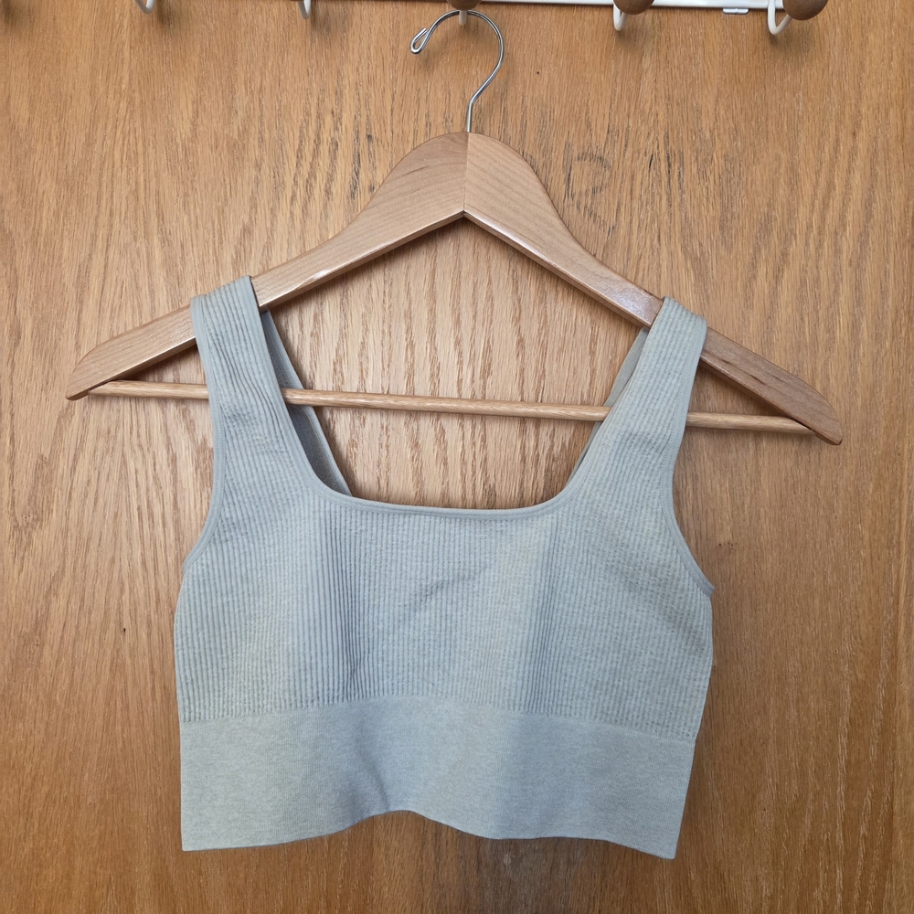 H&M Light Green Ribbed Tank Top